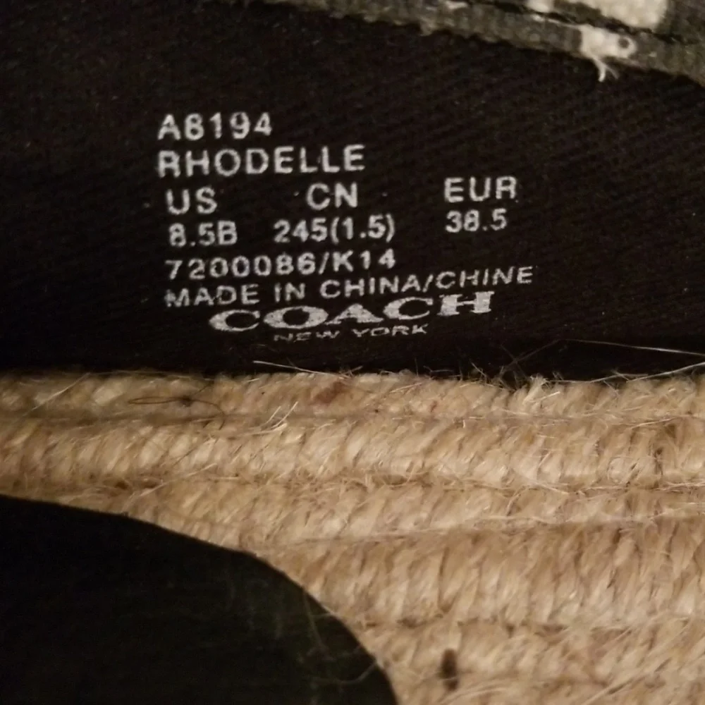 COACH Black Size 8.5 Rhodelle Calico Canvas Shoes - Picture 5 of 8